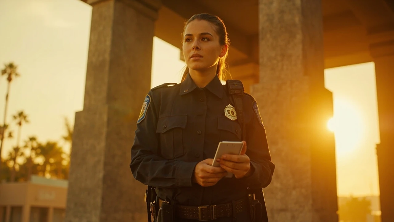 Lucy Chen Figur aus The Rookie in Polizeiuniform